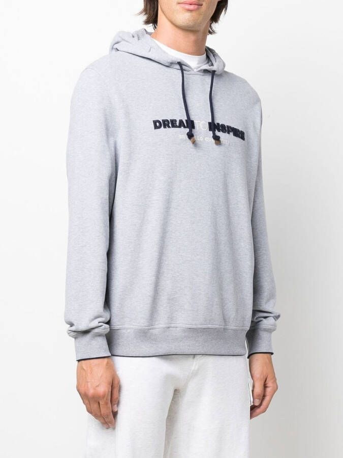 Brunello Cucinelli Hoodie met borduurwerk Grijs