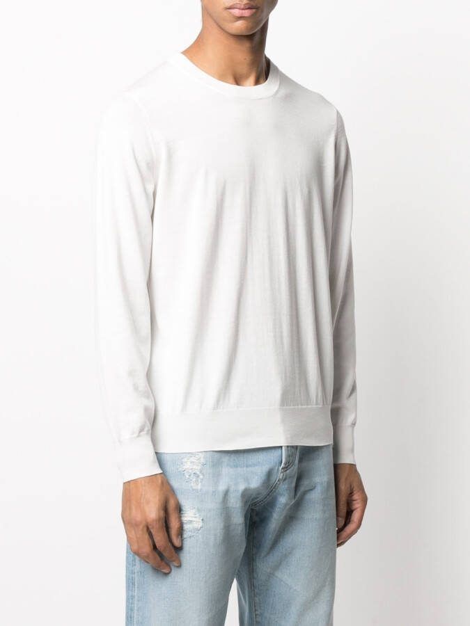 Brunello Cucinelli Hoodie met geribbelde afwerking Wit