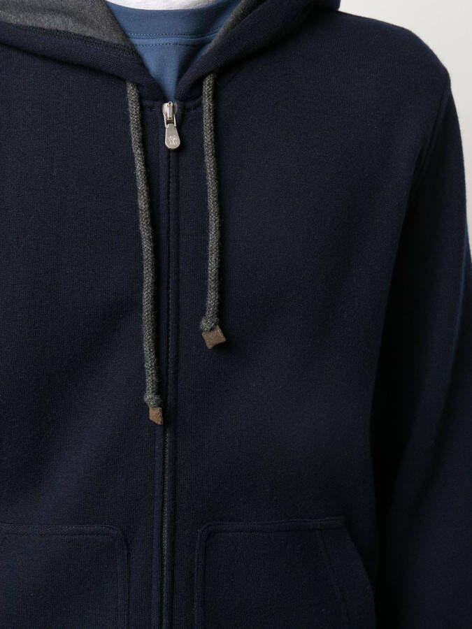 Brunello Cucinelli Hoodie met rits Blauw
