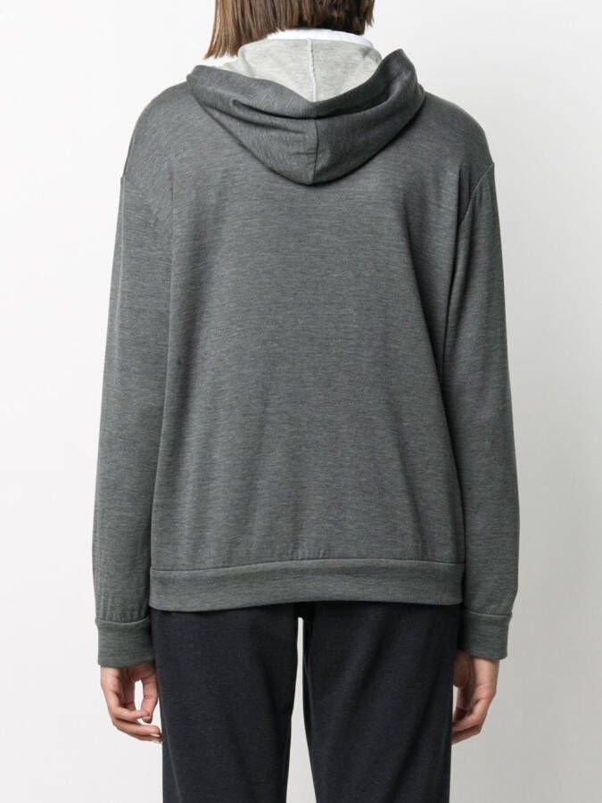 Brunello Cucinelli Hoodie met rits Grijs