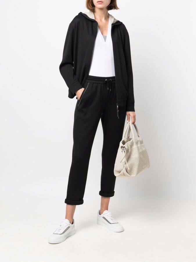 Brunello Cucinelli Hoodie met rits Zwart