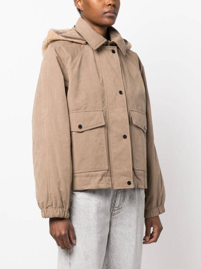Brunello Cucinelli Jack met capuchon Beige
