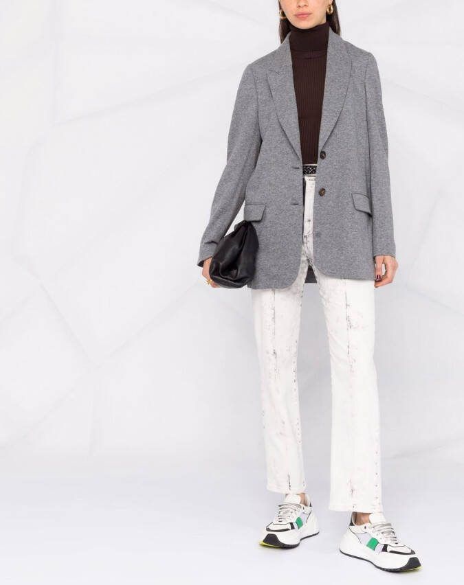 Brunello Cucinelli Jack met enkele rij knopen Grijs
