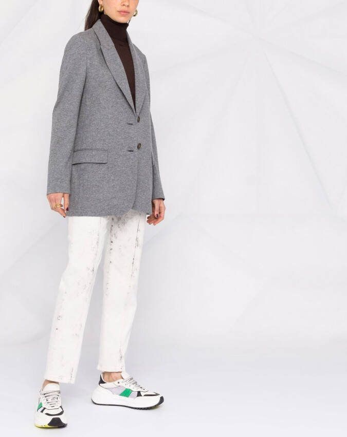 Brunello Cucinelli Jack met enkele rij knopen Grijs