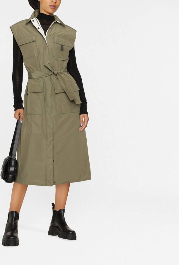 Brunello Cucinelli Jas met ceintuur Groen