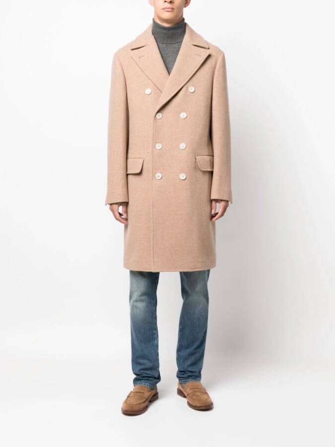 Brunello Cucinelli Jas met dubbele rij knopen Beige