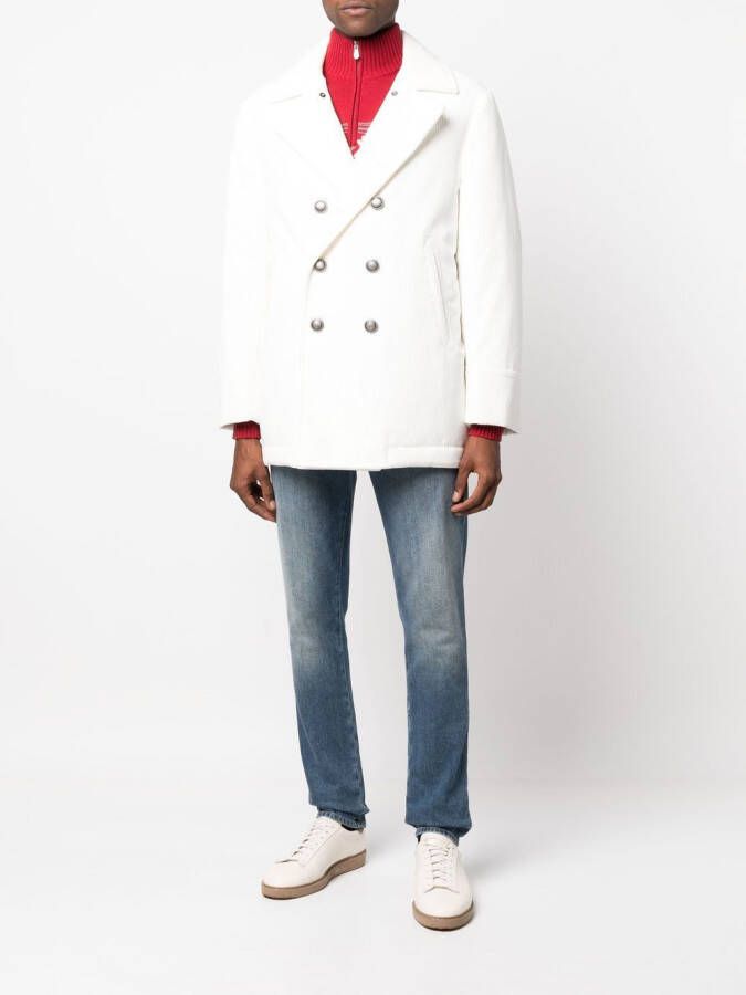 Brunello Cucinelli Jas met dubbele rij knopen Wit