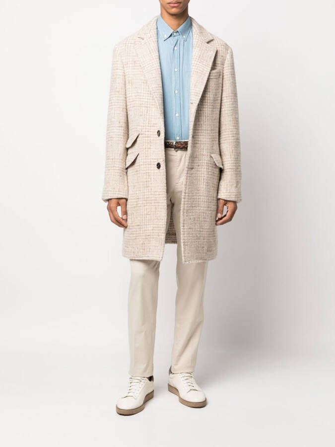 Brunello Cucinelli Jas met enkele rij knopen Beige