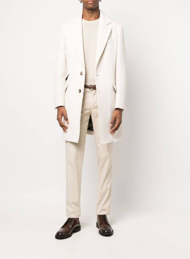 Brunello Cucinelli Jas met enkele rij knopen Beige