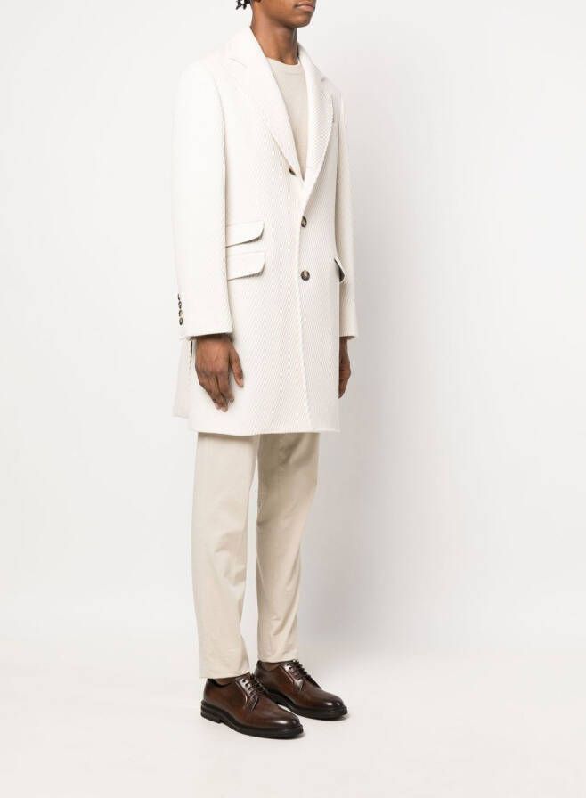 Brunello Cucinelli Jas met enkele rij knopen Beige