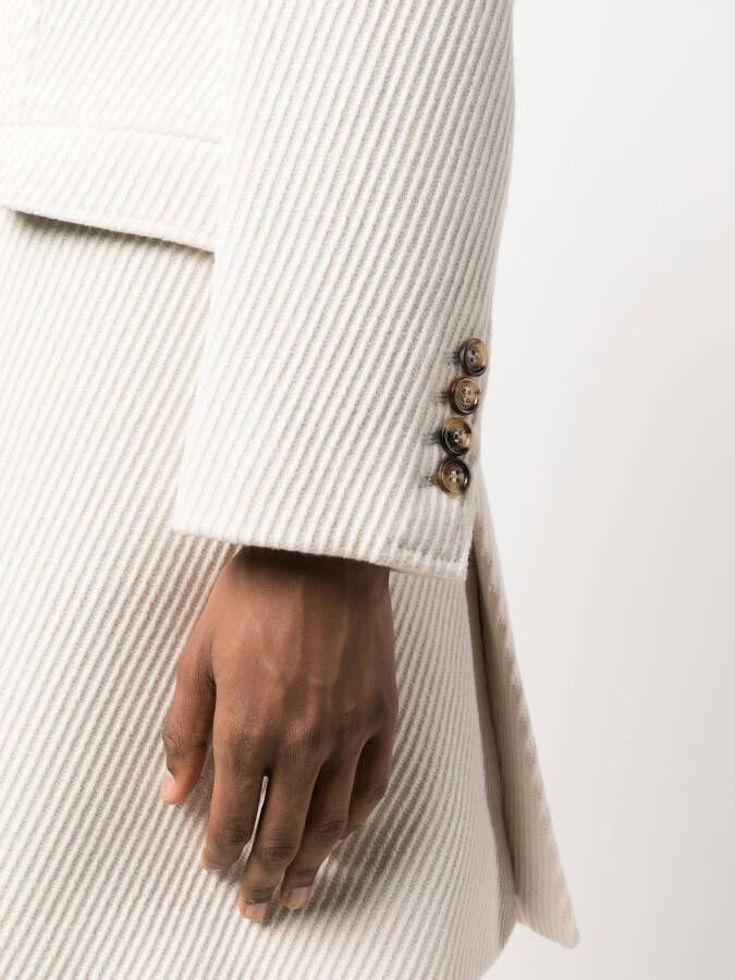 Brunello Cucinelli Jas met enkele rij knopen Beige