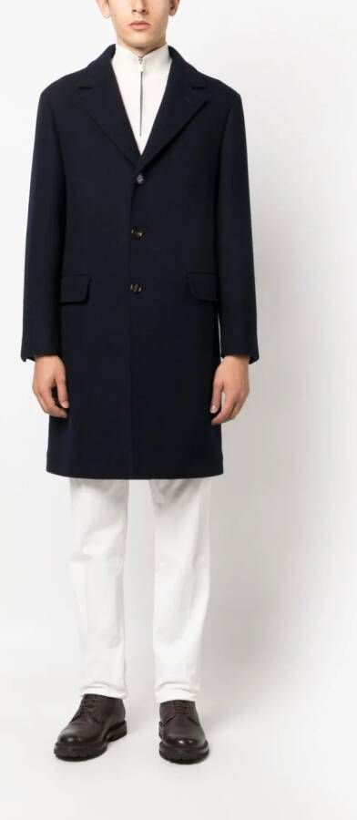Brunello Cucinelli Jas met enkele rij knopen Blauw