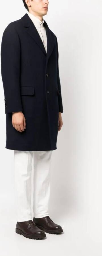 Brunello Cucinelli Jas met enkele rij knopen Blauw
