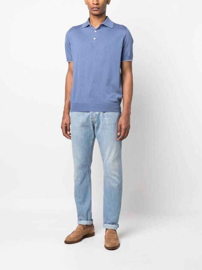 Brunello Cucinelli Jeans met toelopende pijpen Blauw