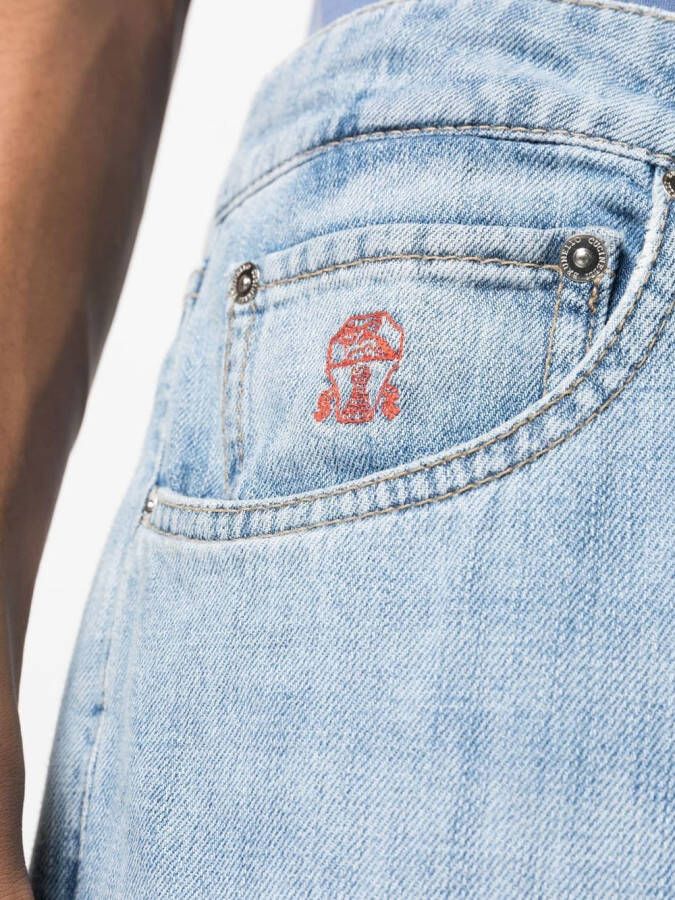 Brunello Cucinelli Jeans met toelopende pijpen Blauw
