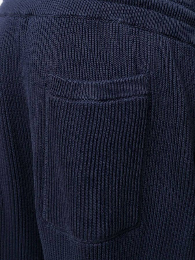 Brunello Cucinelli Joggingbroek met geribbeld detail Blauw