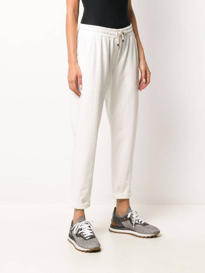 Brunello Cucinelli Joggingbroek met trekkoord Wit