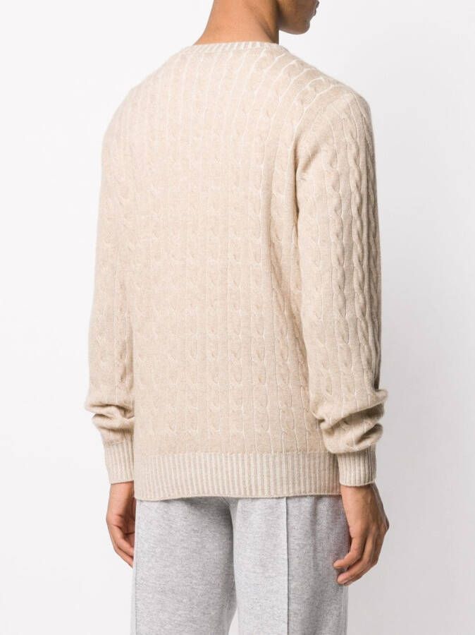 Brunello Cucinelli Kabelgebreide trui Beige