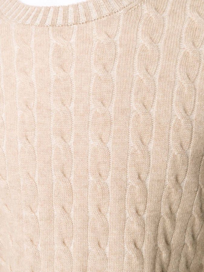 Brunello Cucinelli Kabelgebreide trui Beige