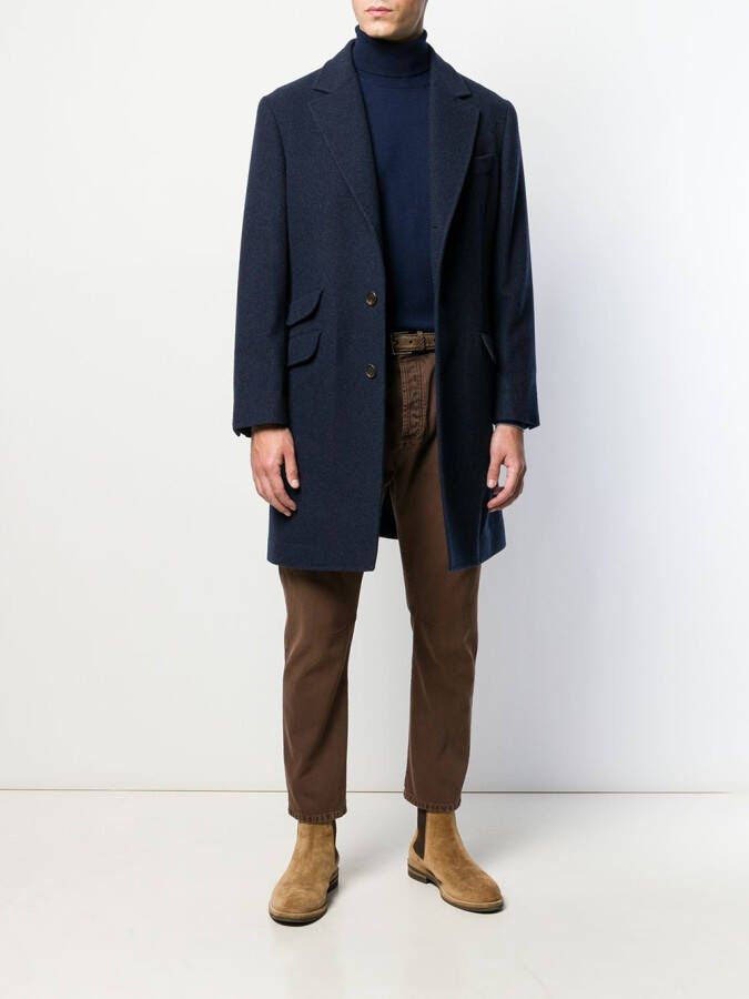 Brunello Cucinelli Kasjmier coltrui Blauw