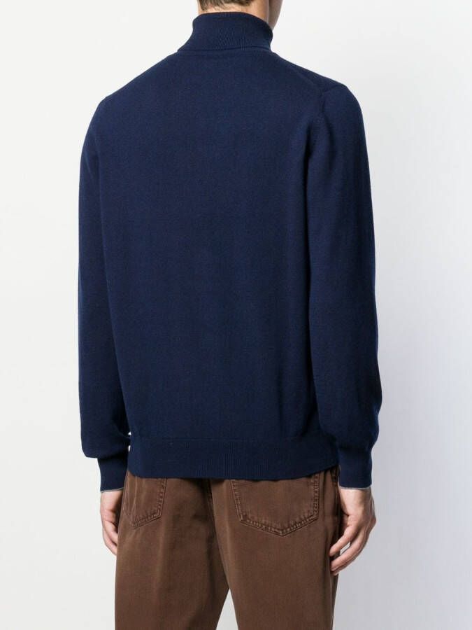 Brunello Cucinelli Kasjmier coltrui Blauw