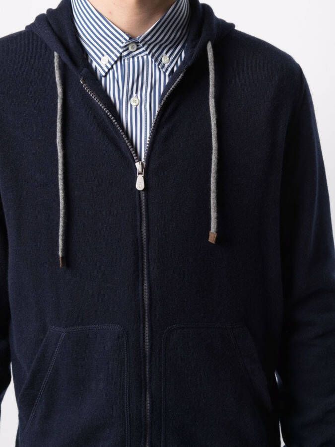 Brunello Cucinelli Kasjmier hoodie Blauw