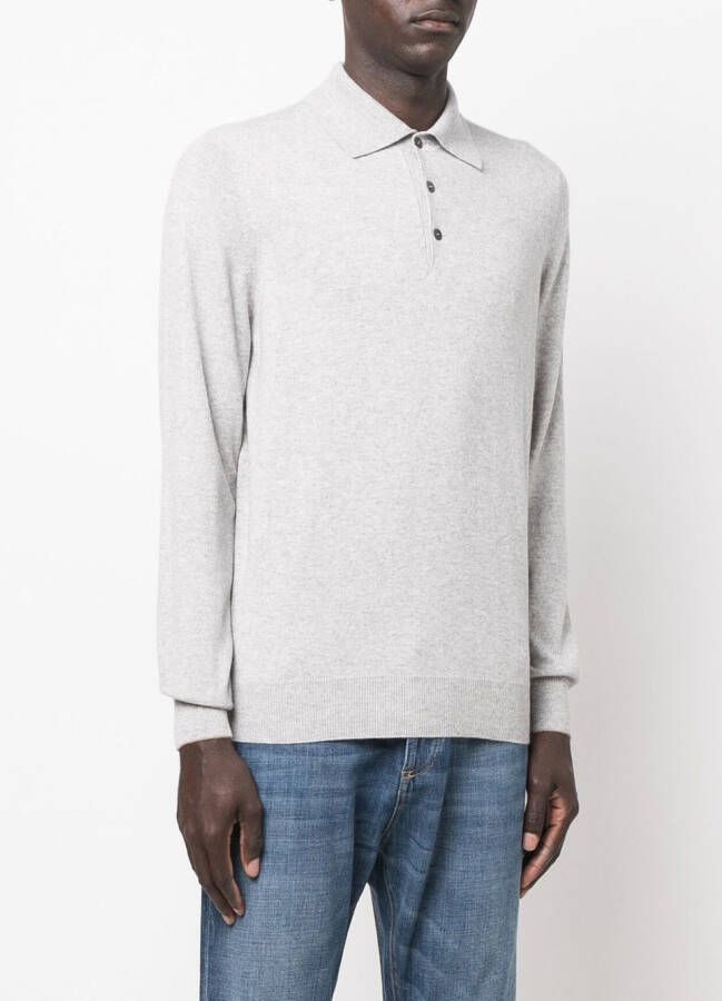 Brunello Cucinelli Kasjmier poloshirt Grijs