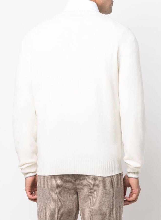 Brunello Cucinelli Kasjmier trui CHV08 PANAMA+GRIGIO CHIARO+GRIGIO+CAMEL