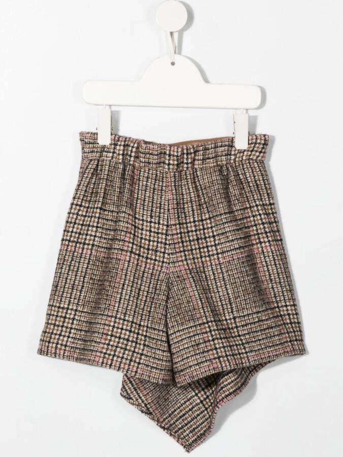 Brunello Cucinelli Kids Geruite skort Bruin