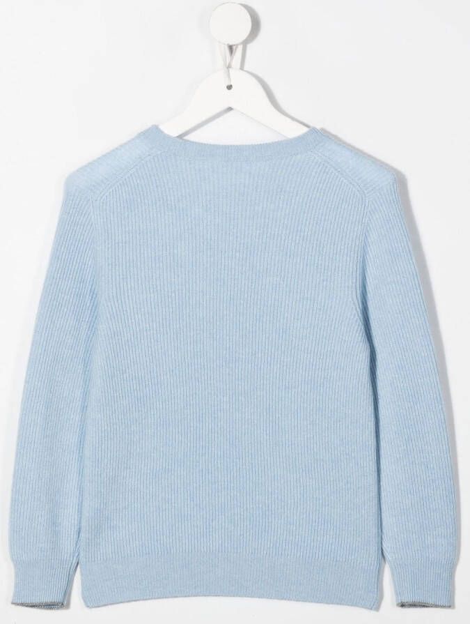Brunello Cucinelli Kids Kasjmier trui Blauw