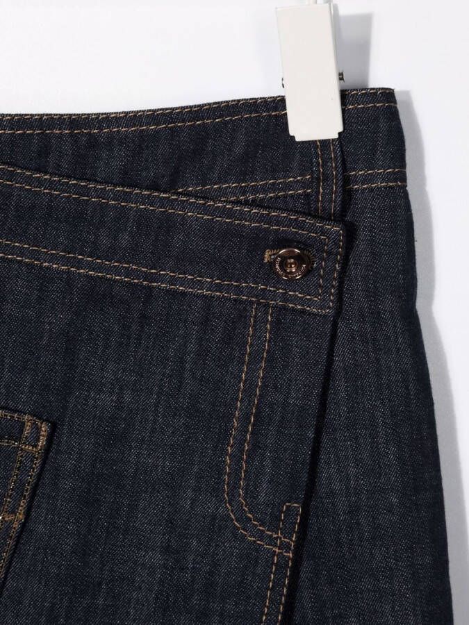 Brunello Cucinelli Kids Linnen rok Blauw