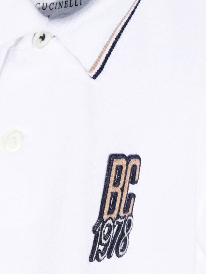 Brunello Cucinelli Kids Poloshirt met geborduurd logo Wit