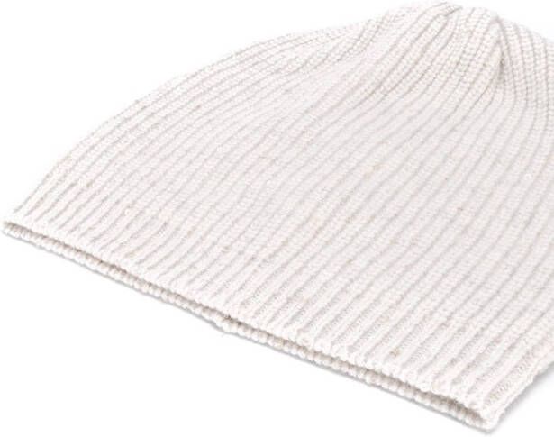 Brunello Cucinelli Kids Ribgebreide muts Grijs