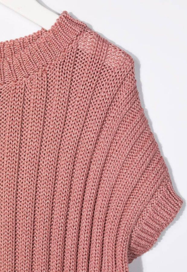 Brunello Cucinelli Kids Ribgebreide trui Roze