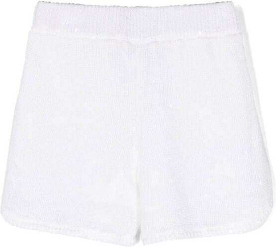 Brunello Cucinelli Kids Shorts met trekkoord Wit