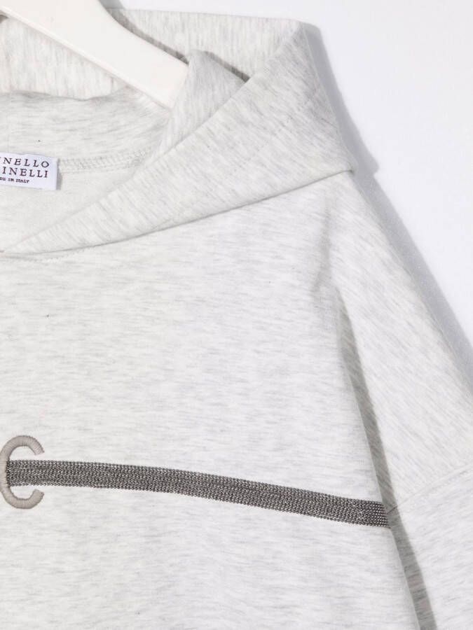 Brunello Cucinelli Kids Sweater met logoprint Grijs