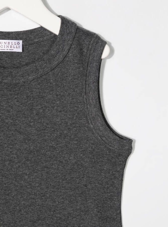 Brunello Cucinelli Kids Tanktop met ronde hals Grijs
