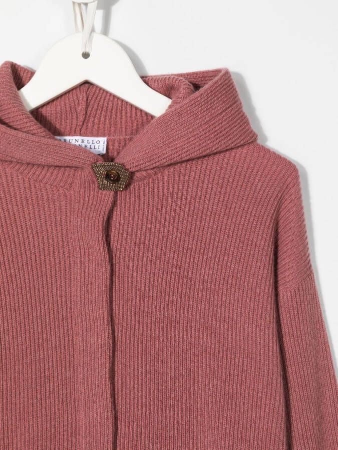 Brunello Cucinelli Kids Vest met capuchon Roze