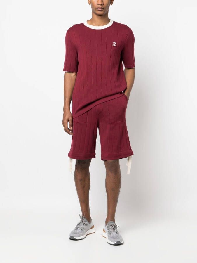 Brunello Cucinelli Gebreide bermuda shorts Rood