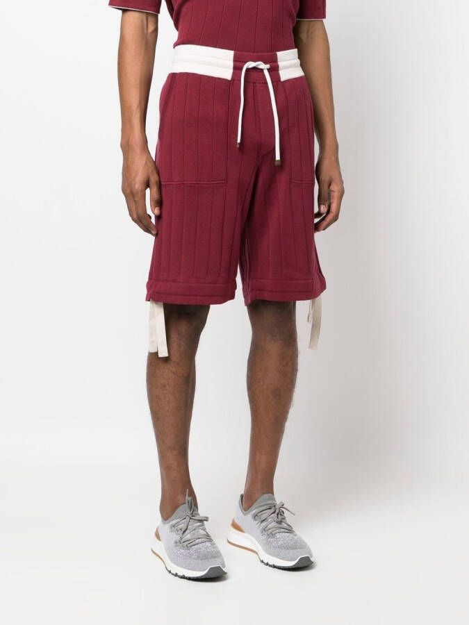 Brunello Cucinelli Gebreide bermuda shorts Rood