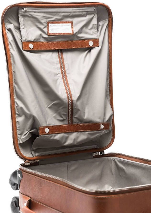 Brunello Cucinelli Koffer met logo-reliëf Bruin