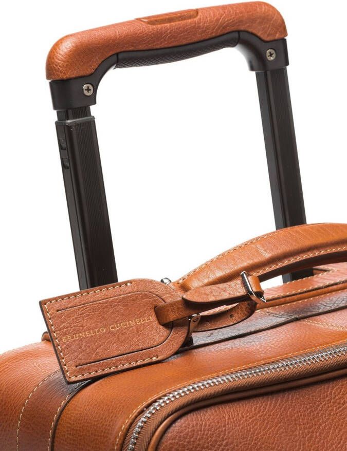 Brunello Cucinelli Koffer met logo-reliëf Bruin