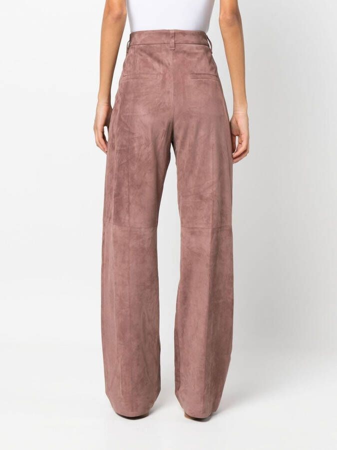 Brunello Cucinelli Leren broek Roze