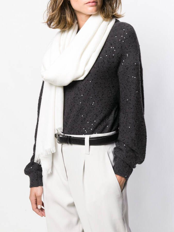 Brunello Cucinelli Lichtgewicht sjaal Wit