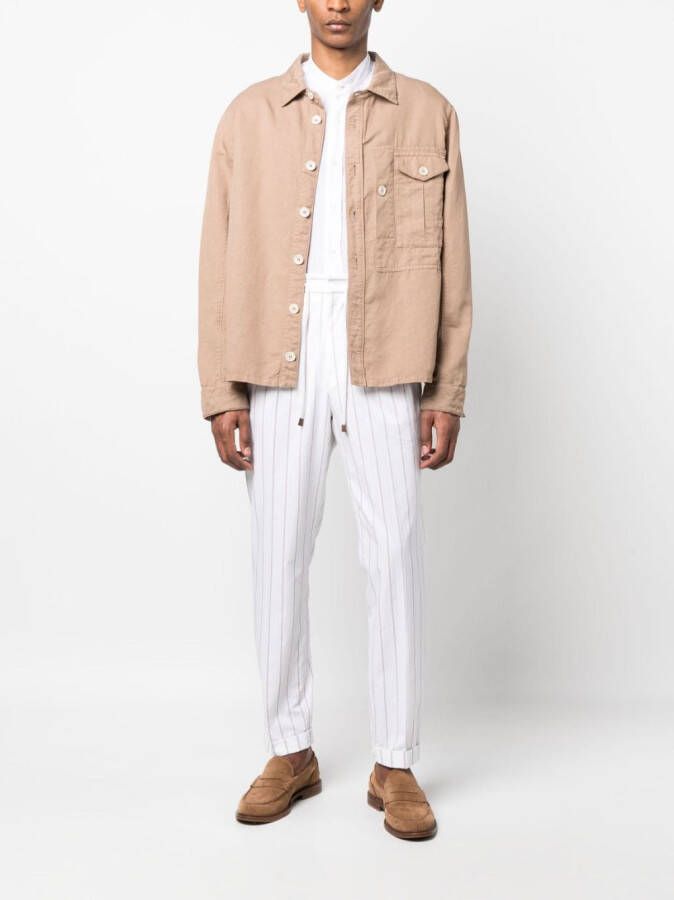 Brunello Cucinelli Shirtjack met knopen Bruin