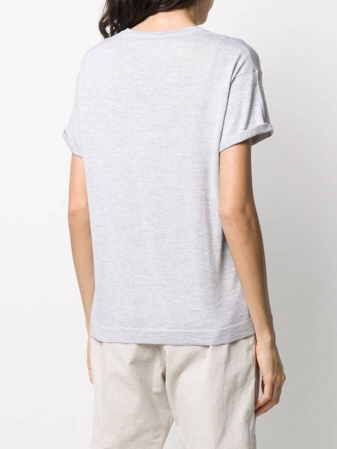 Brunello Cucinelli Lurex T-shirt Grijs