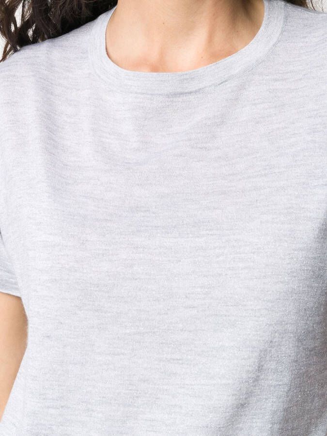 Brunello Cucinelli Lurex T-shirt Grijs