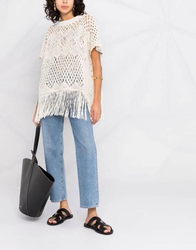 Brunello Cucinelli Macramé trui Wit