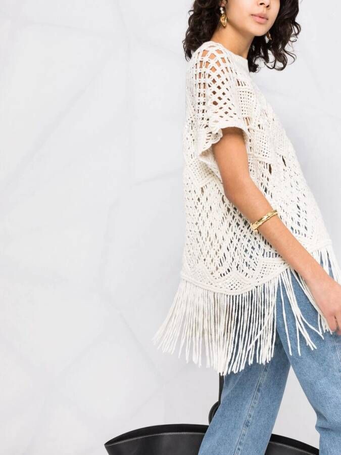 Brunello Cucinelli Macramé trui Wit