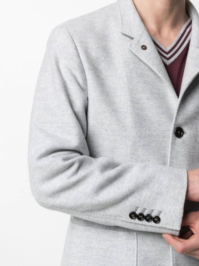 Brunello Cucinelli Mantel met enkele rij knopen Grijs